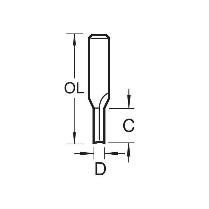 TREND 3/11X1/4TC Two Flute Cutter 3.4mm dia. x 11mm cut