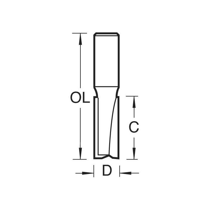 TREND 4/01X1/4TC Two Flute Cutter 14mm dia. x 25mm cut