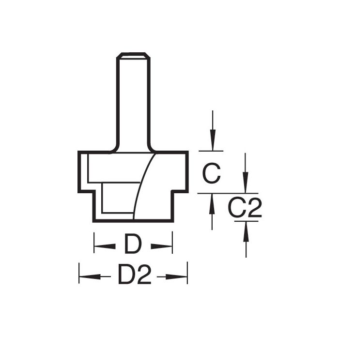 TREND 36/19X1/4TC 19mm Rebater 6mm/13mm cut