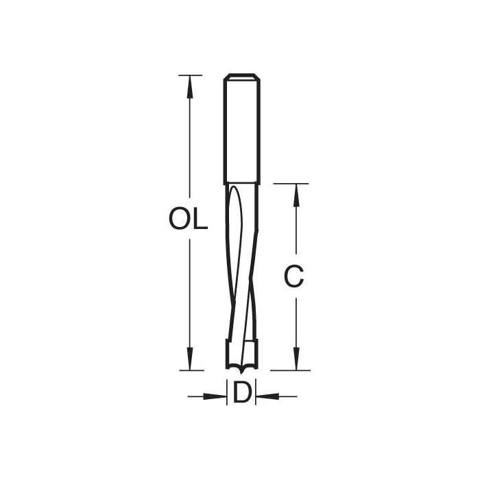 TREND C175X1/4TC 6mm dia. X 35mm cut Dowel Drill