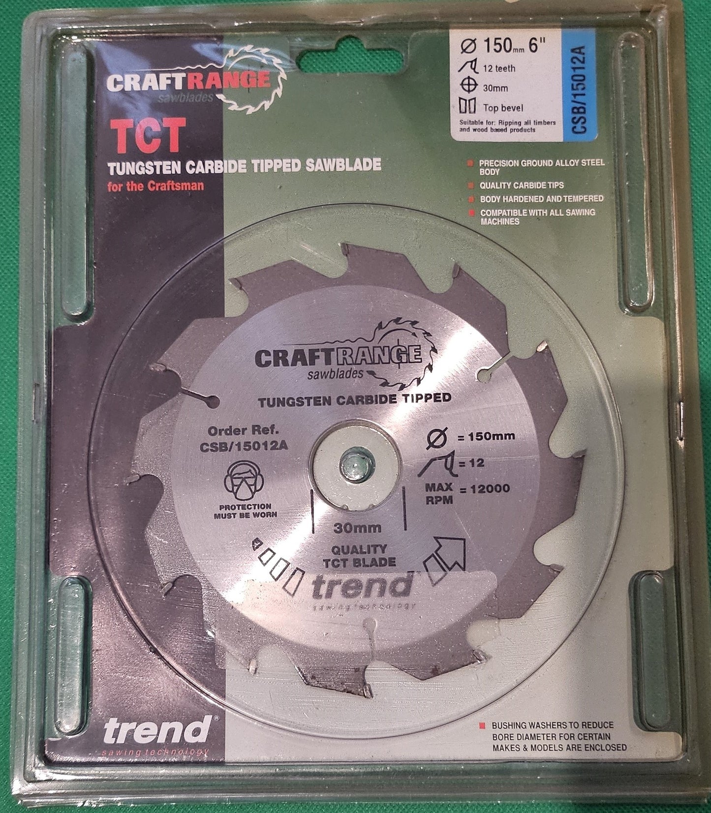 Trend CSB/15012A Craft Saw Blade 150mm x 12 Teeth x 30mm