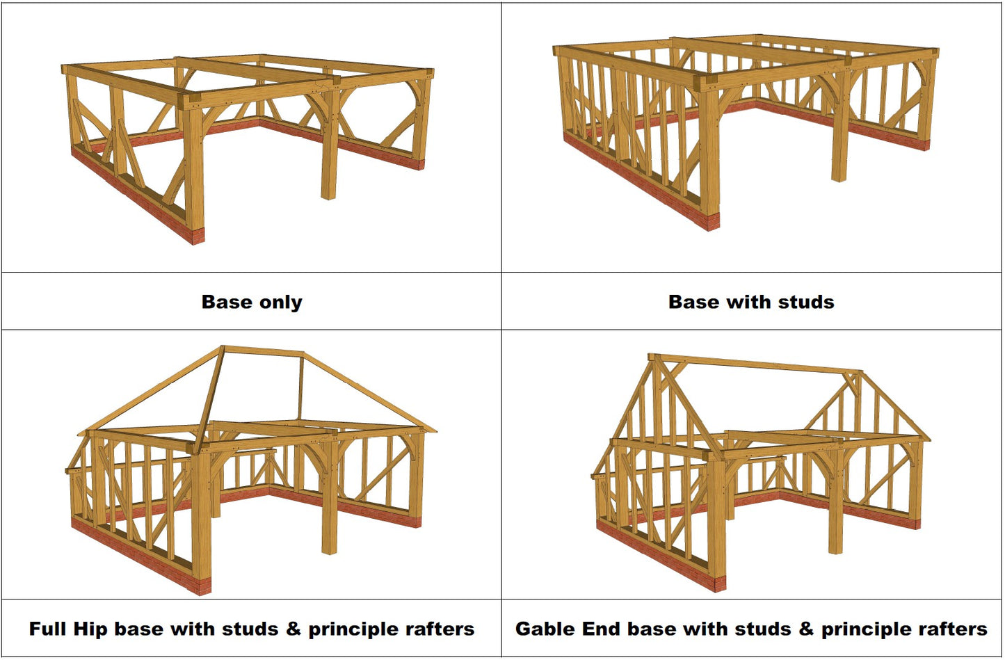 European Oak Garage 1 Bay (Full Hip) Kit - (WHIT-123)