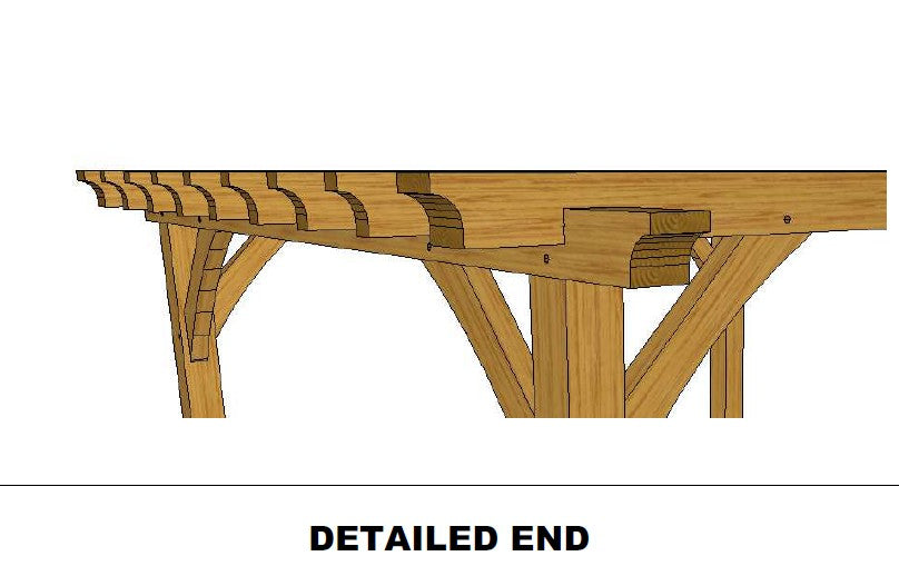 European Oak Pergola - 9.61m x 3.30m x 2.45m (WHIT-141)