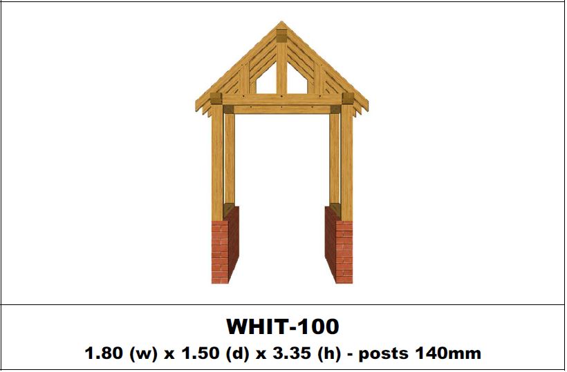 European Oak Porch Kits - 1.80m x 1.50m x 3.35m - (WHIT-100)