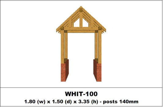 European Oak Porch Kits - 1.80m x 1.50m x 3.35m - (WHIT-100)