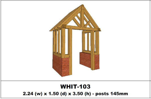 European Oak Porch Kits - 2.24m x 1.50m x 3.50m - (WHIT-103)