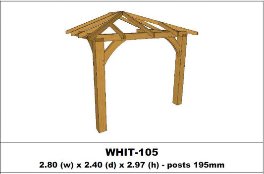 European Oak Porch Kits - 2.80m x 2.40m x 2.97m - (WHIT-105)