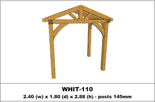 European Oak Porch Kits - 2.40m x 1.80m x 2.88m - (WHIT-110)