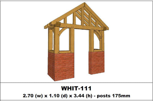 European Oak Porch Kits - 2.70m x 1.10m x 3.44m - (WHIT-111)