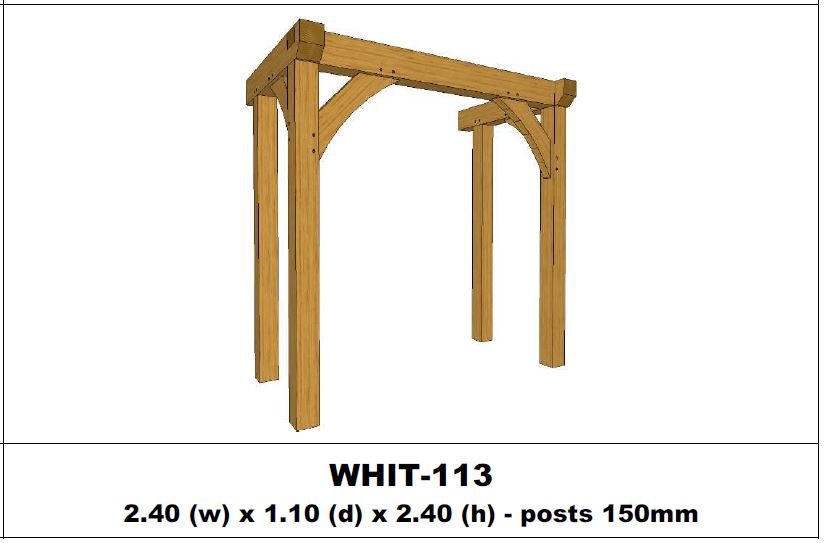 European Oak Porch Kits - 2.40m x 1.10m x 2.40m - (WHIT-113)