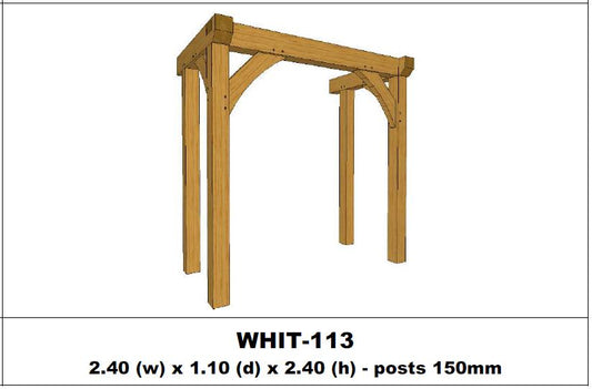 European Oak Porch Kits - 2.40m x 1.10m x 2.40m - (WHIT-113)