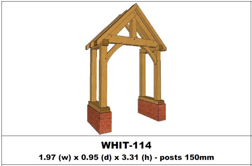 European Oak Porch Kits - 1.97m x 0.95m x 3.31m - (WHIT-114)