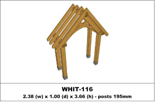 European Oak Porch Kits - 2.38m x 1.00m x 3.66m - (WHIT-116)