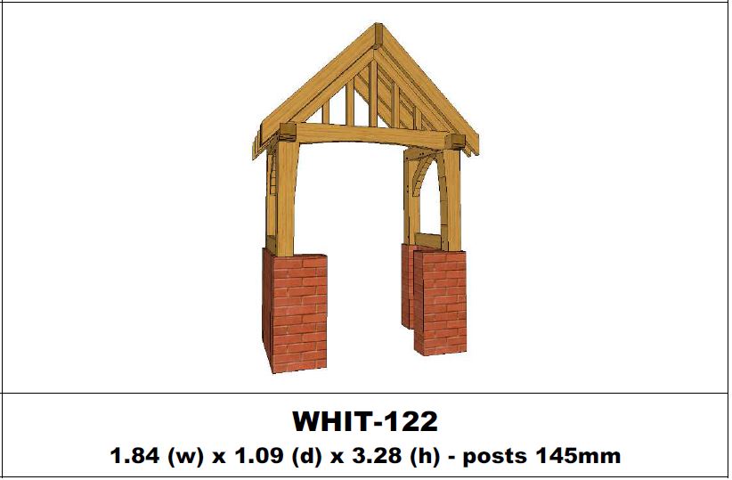 European Oak Porch Kits - 1.84m x 1.09m x 3.28m - (WHIT-122)
