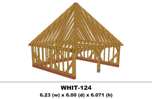 European Oak Garage 2 Bay (Full Hip) Kit - (WHIT-124)