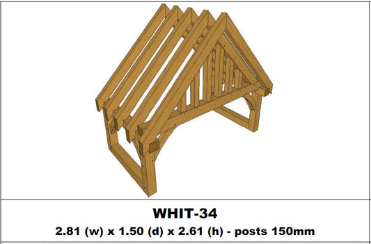 European Oak Porch Kits - 2.81m x 1.5m x 2.61m - (WHIT-34)