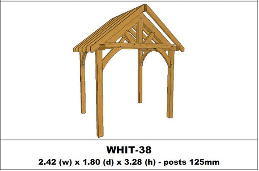 European Oak Porch Kits - 2.42m x 1.80m x 3.28m - (WHIT-38)