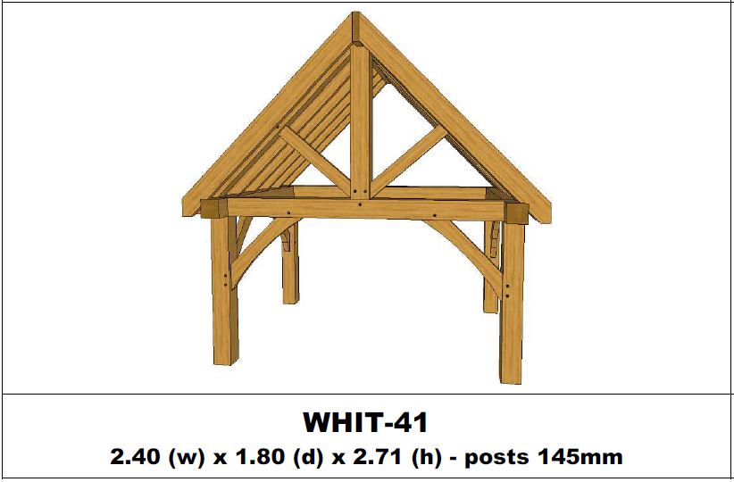 European Oak Porch Kits - 2.40m x 1.80m x 2.71m - (WHIT-41)