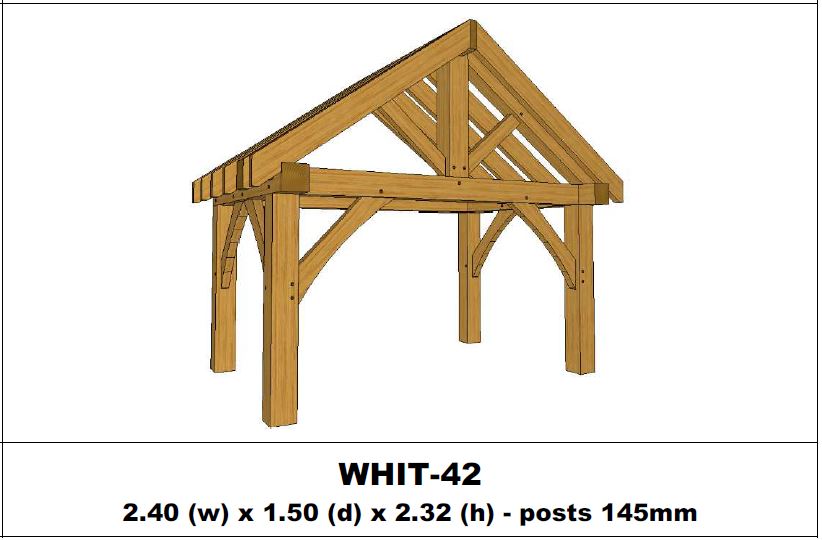 European Oak Porch Kits - 2.40m x 1.50m x 2.32m - (WHIT-42)
