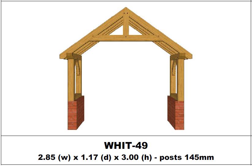 European Oak Porch Kits - 2.85m x 1.17m x 3.00m - (WHIT-49)