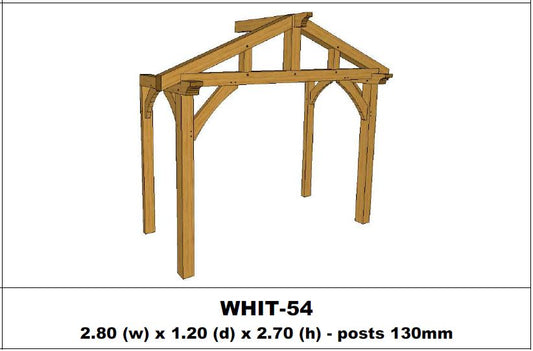 European Oak Porch Kits - 2.80m x 1.20m x 2.70m - (WHIT-54)