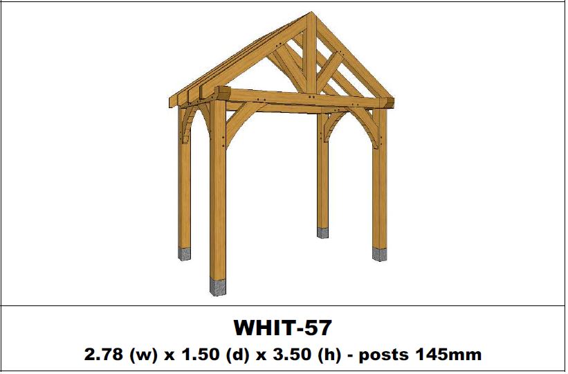 European Oak Porch Kits - 2.78m x 1.50m x 3.50m - (WHIT-57)