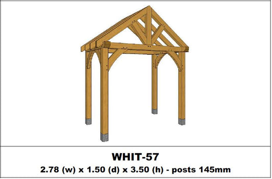 European Oak Porch Kits - 2.78m x 1.50m x 3.50m - (WHIT-57)