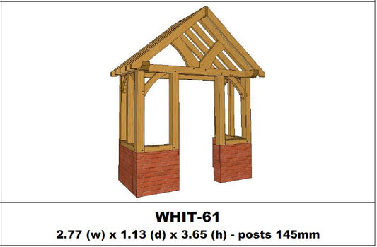 European Oak Porch Kits - 2.77m x 1.13m x 3.65m - (WHIT-61)