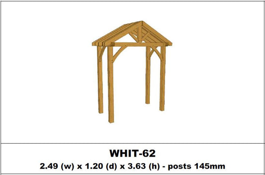 European Oak Porch Kits - 2.49m x 1.20m x 3.63m - (WHIT-62)