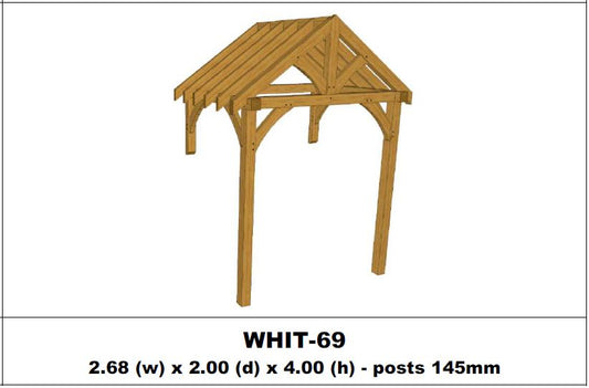 European Oak Porch Kits - 2.68m x 2.00m x 4.00m - (WHIT-69)