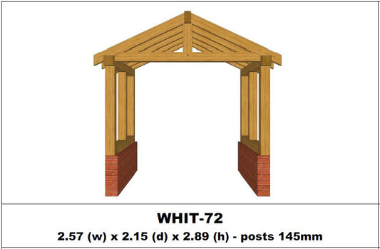 European Oak Porch Kits - 2.57m x 2.15m x 2.89m - (WHIT-72)