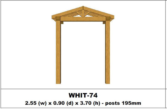 European Oak Porch Kits - 2.55m x 0.90m x 3.70m - (WHIT-74)