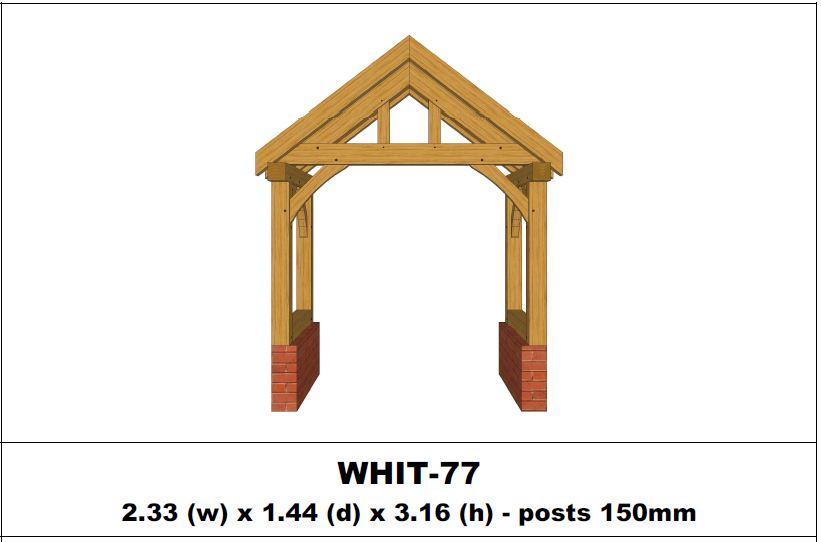 European Oak Porch Kits - 2.33m x 1.44m x 3.16m - (WHIT-77)