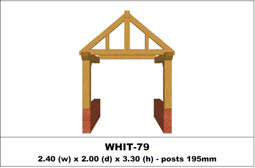 European Oak Porch Kits - 2.40m x 2.00m x 3.30m - (WHIT-79)