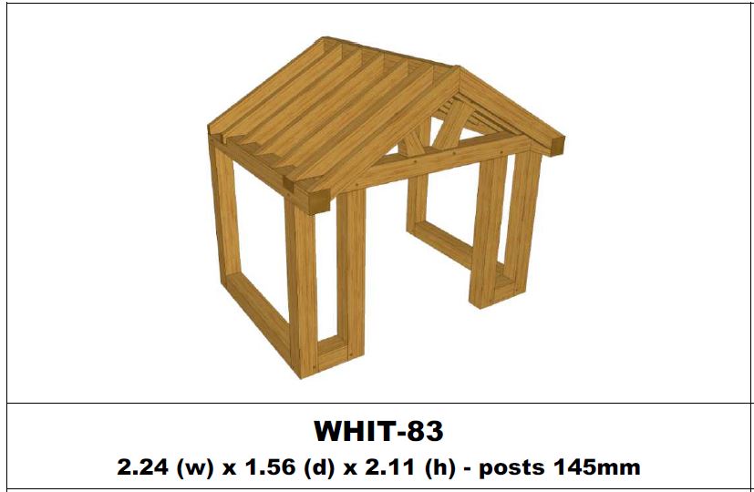 European Oak Porch Kits - 2.24m x 1.56m x 2.11m - (WHIT-83)