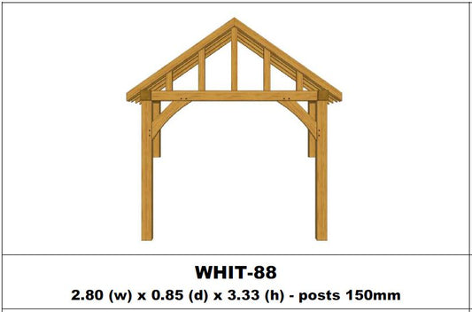 European Oak Porch Kits - 2.80m x 0.85m x 3.30m - (WHIT-88)