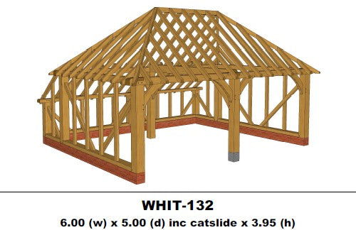 European Oak Garage 2 Bay (Full Hip with Catslide) Kit - (WHIT-132)