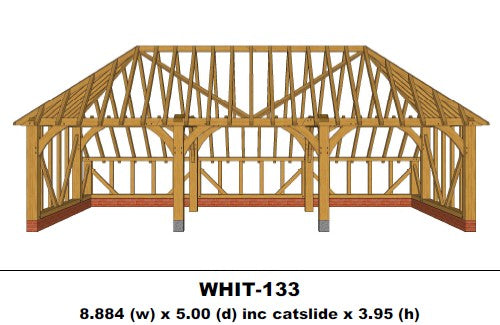 European Oak Garage 3 Bay (Full Hip with Catslide) Kit - (WHIT-133)