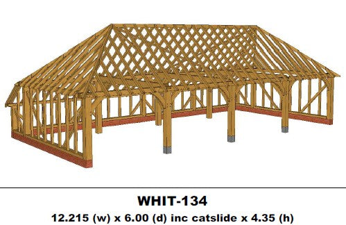 European Oak Garage 4 Bay (Full Hip with Catslide) Kit - (WHIT-134)
