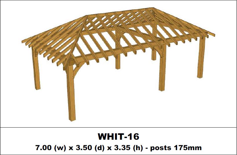 Stunning Green Oak Gazebo Kit - 7.00m x 3.50m x 3.35m (WHIT-16)