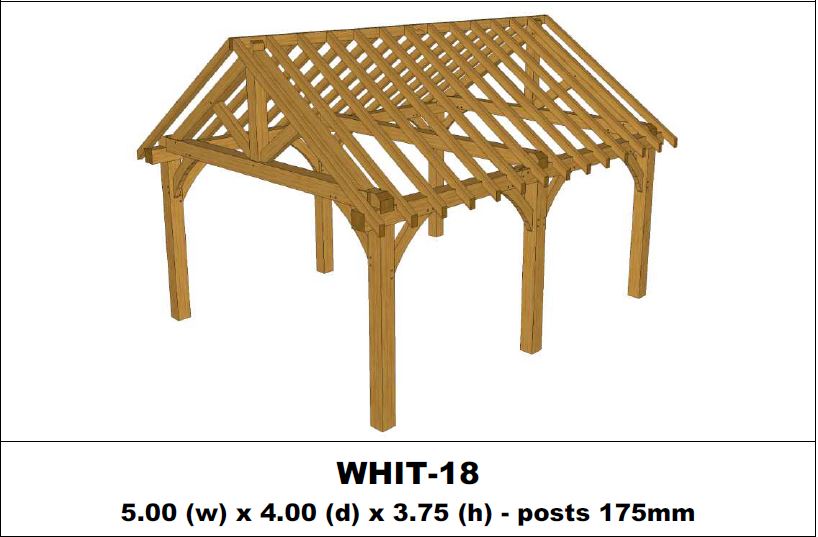 Stunning Green Oak Gazebo Kit - 5.00m x 4.00m x 3.75m (WHIT-18)