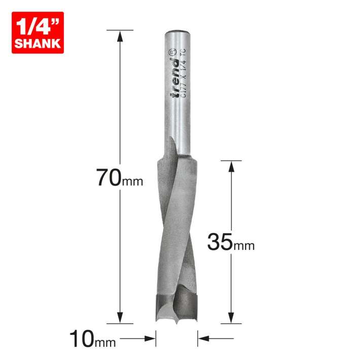 TREND C177X1/4TC 10mm dia. X 35mm cut Dowel Drill