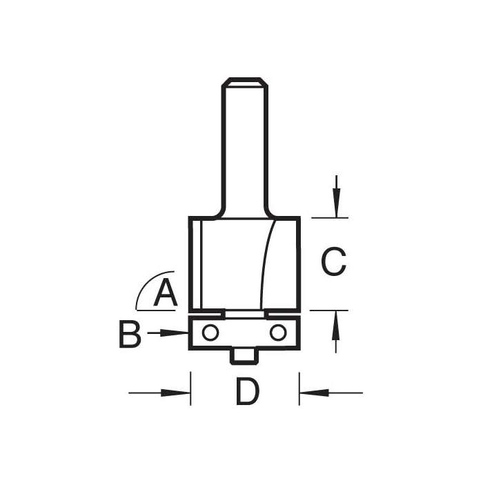 TREND T46/1X1/4TC TRIMMING CUTTER 15.9MM DIA. X 13MM CUT