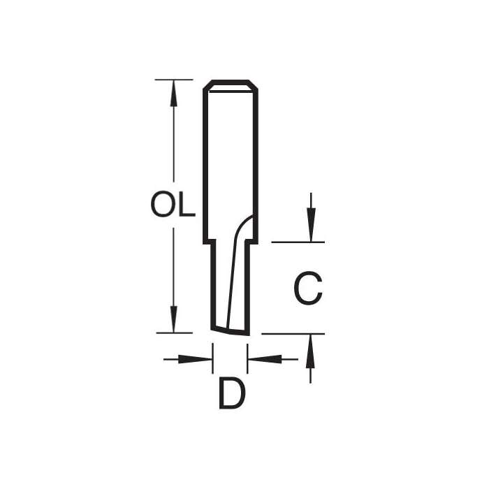 TREND 2/1X1/4TC SINGLE FLUTE CUTTER 1.6MM DIA. X 5MM CUT