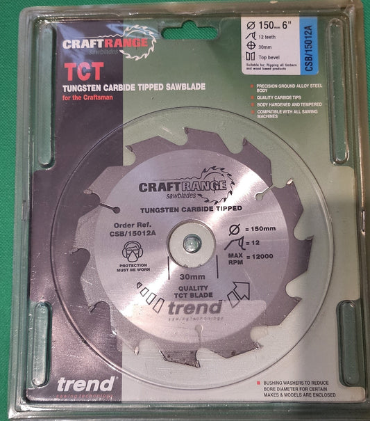 Trend CSB/15012A Craft Saw Blade 150mm x 12 Teeth x 30mm