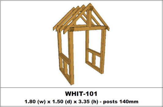 European Oak Porch Kits - 1.80m x 1.50m x 3.35m - (WHIT-101)