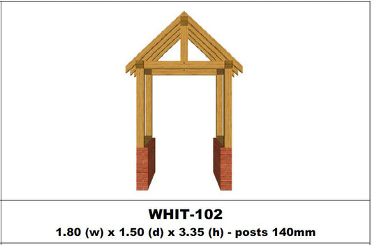 European Oak Porch Kits - 1.80m x 1.50m x 3.35m - (WHIT-102)