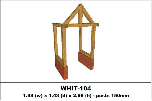 European Oak Porch Kits - 1.98m x 1.43m x 2.98m - (WHIT-104)