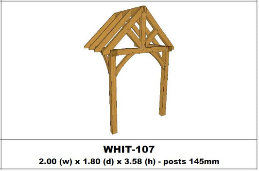 European Oak Porch Kits - 2.00m x 1.80m x 3.58m - (WHIT-107)