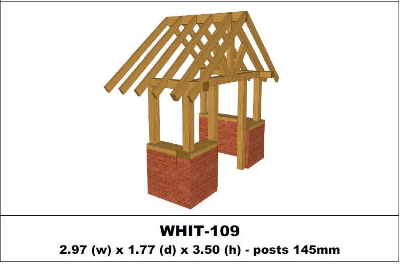 European Oak Porch Kits - 2.97m x 1.77m x 3.50m - (WHIT-109)